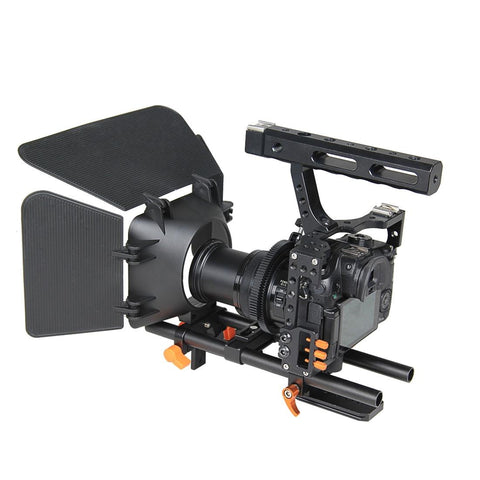 Sony A7 Cage Set With Stabilizer Follow Focus And Matte Box For Audio Video Use Stabilizers