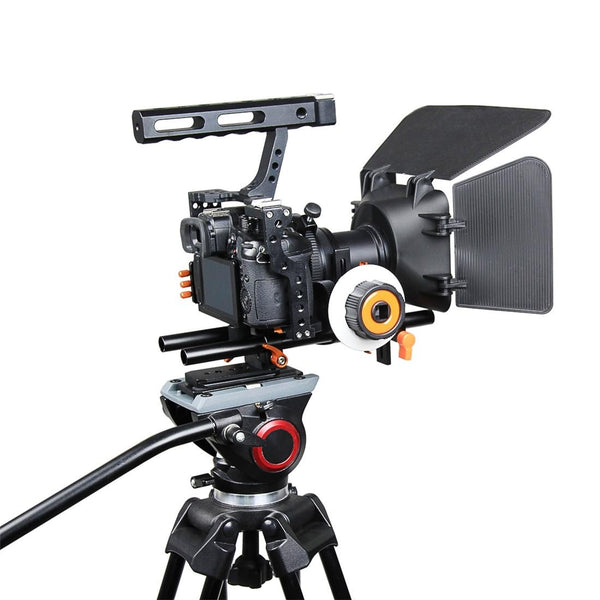 Sony A7 Cage Set With Stabilizer Follow Focus And Matte Box For Audio Video Use Stabilizers
