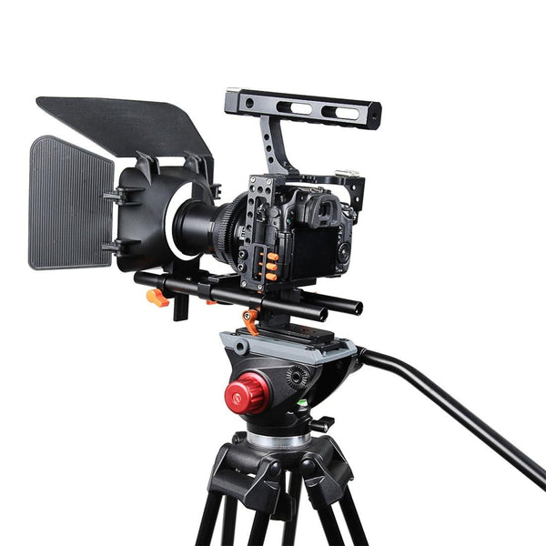 Sony A7 Cage Set With Stabilizer Follow Focus And Matte Box For Audio Video Use Stabilizers