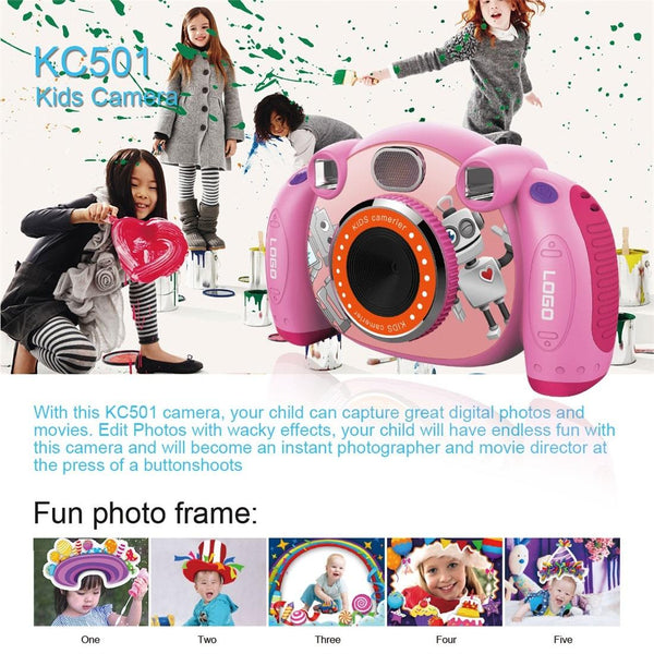 2.0 Inch Hd Screen Digital Children Camera Pink 3Mp Digital Cameras