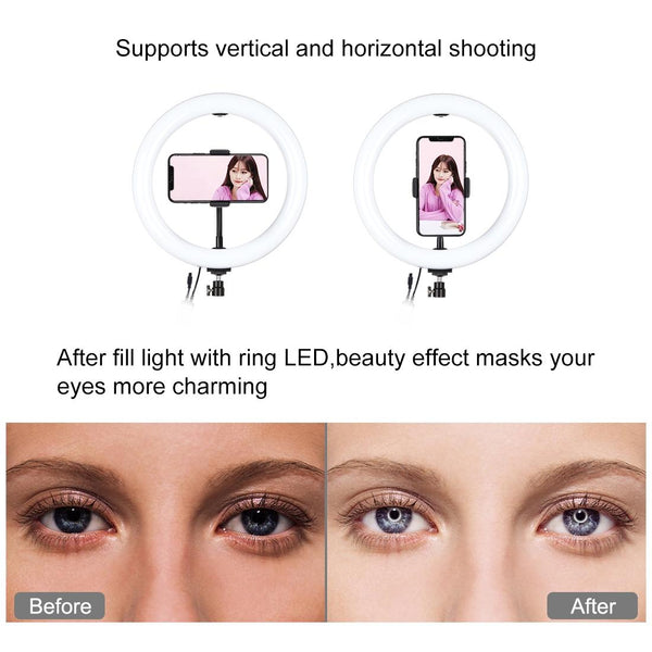 10.2 Usb Rgbw Led Ring Light With Tripod & Remote For Vlogging Photography Pink Other Lighting & Studio