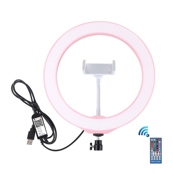 10.2 Usb Rgbw Led Ring Light With Tripod & Remote For Vlogging Photography Pink Other Lighting & Studio