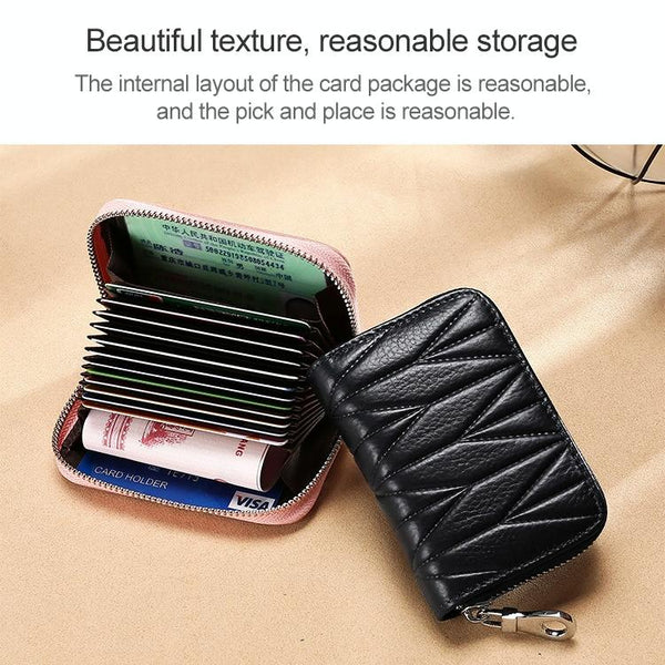 Women Anti Magnetic Leather Rfid Wallet Pink Wallets