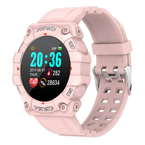 1.3 Inch Colour Round Screen Sport Smart Watch Support Heart Rate Multi Sports Mode Pink Smart Watches