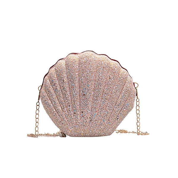 Sequined Shell Crossbody Bag Single Shoulder Fashion Accessory Pink Women's Bags & Handbags
