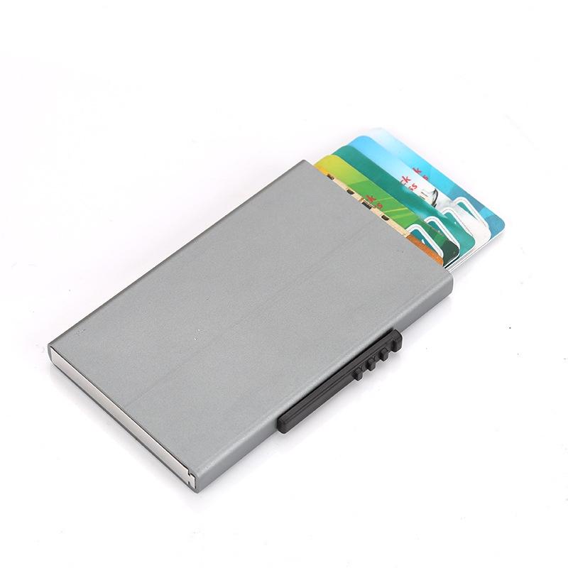 Aluminum Rfid Blocking Credit Card Holder Grey Travel Wallets