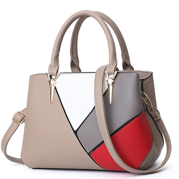 Colourblock Ladies Handbag Pu Material Khaki Women's Bags & Handbags