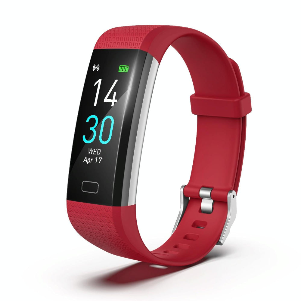 Waterproof Fitness Tracker Watch With Heart Rate Monitor In Red Fashion Category Smart Watches