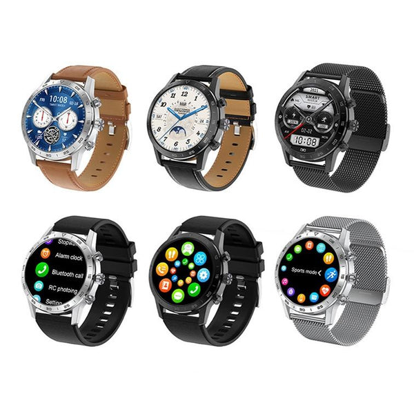 Smart Dual Display Analog Digital Call Watch Silver Steel Smart Watches