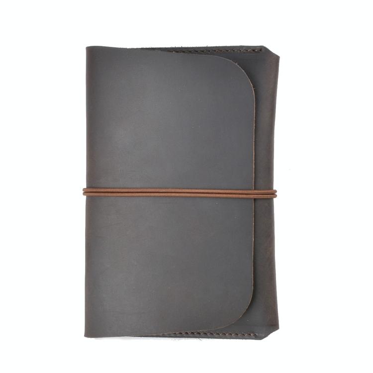 Retro Passport Wallet For Travel Crazy Horse Skin Grey Wallets