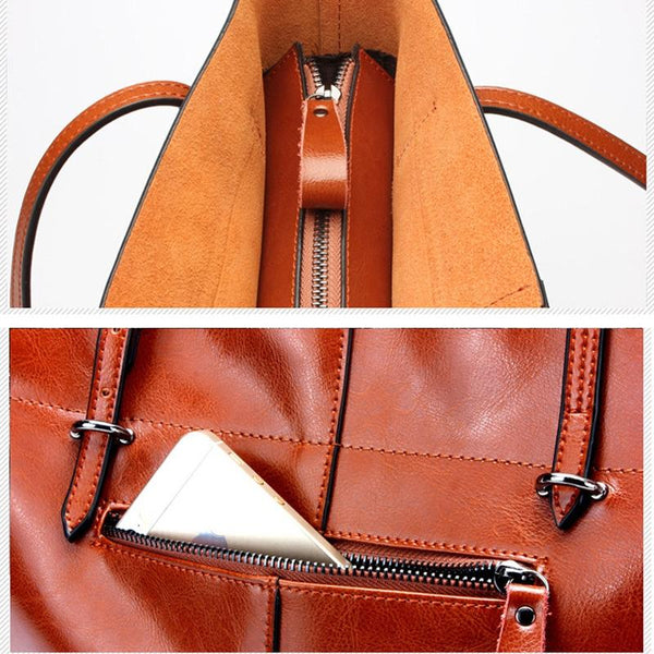 Parallel Stylish Shoulder Tote Bag For Women Vintage Brown Women's Bags & Handbags