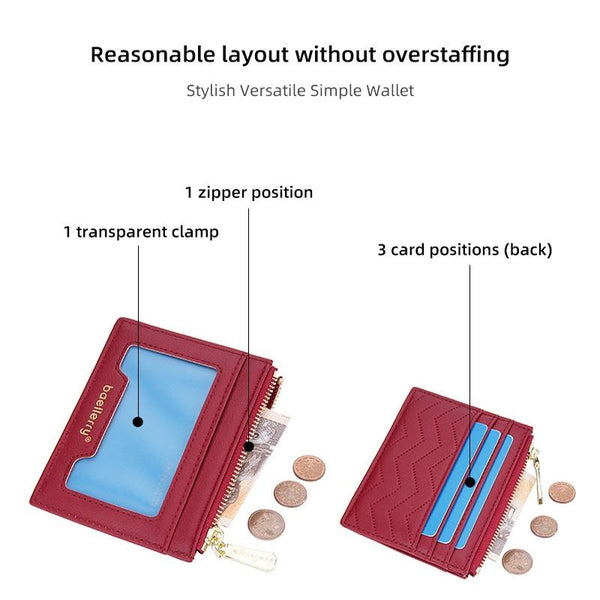 Light & Thin Card Bag Multifunctional Coin Purse Pink Wallets