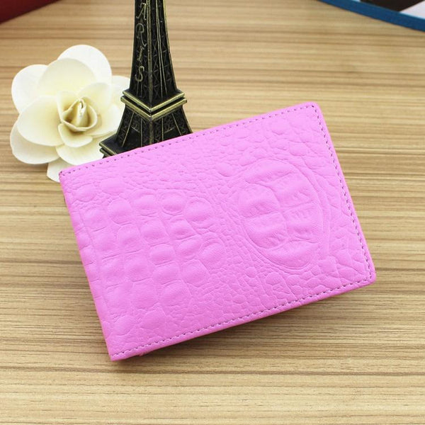 Universal Crocodile Pattern Driver License Cover With Card Slot Pink Wallets