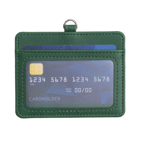 Horizontal Id Card Bag & Lanyard Green Id & Document Holders