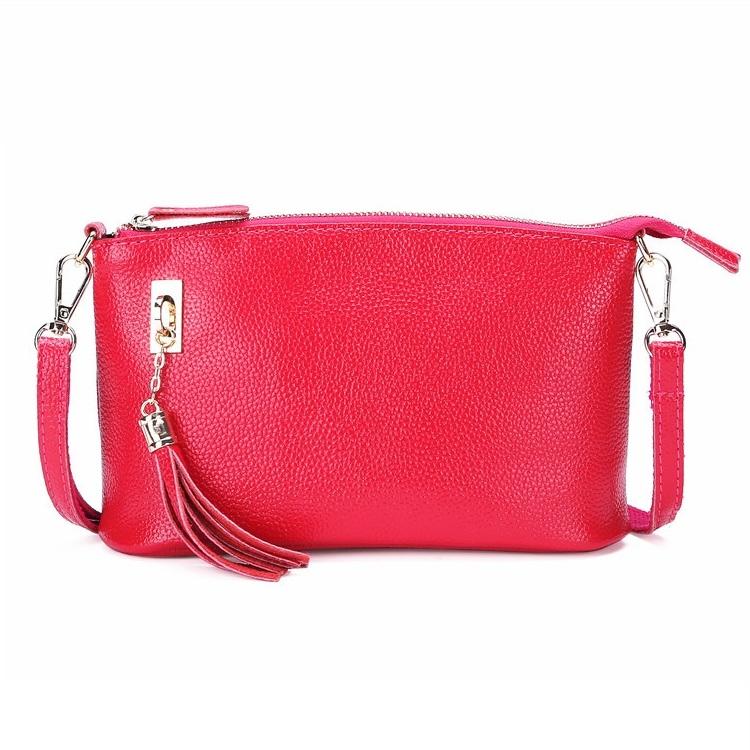 Fringed One Shoulder Bag For Women Large Capacity Casual Rose Red Women's Bags & Handbags