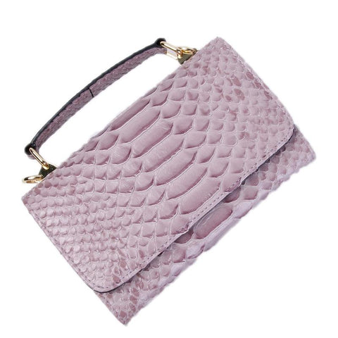 Versatile Lady Crossbody Wrist Bag Multi Functional Big Snake Pattern Nude Pink Women's Bags & Handbags