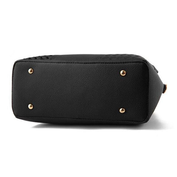 Simple Style Women Leather Crossbody Bag With Tassel Embroidery Wine Red Women's Bags & Handbags