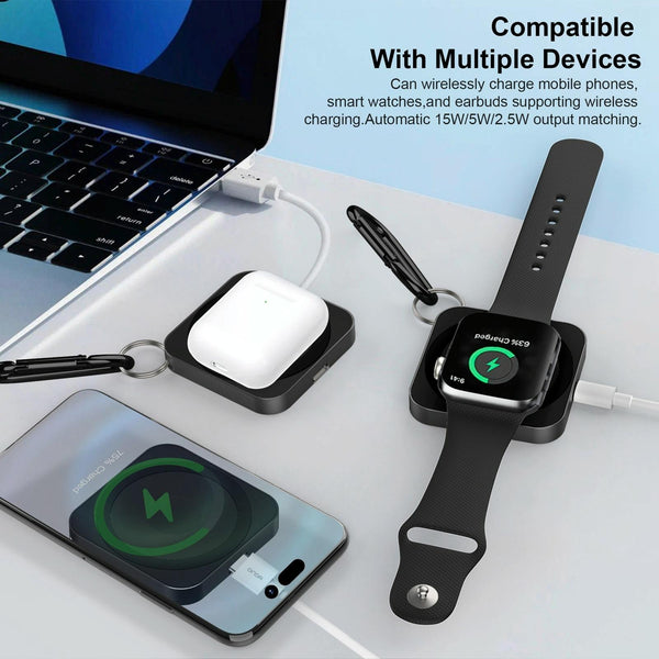 3 In 1 Wireless Charger For Iphone Airpods And Iwatch Silver Chargers & Cradles