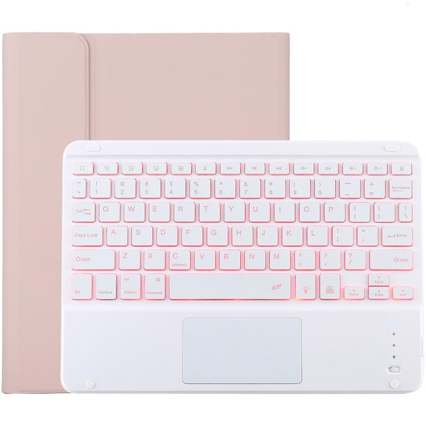 Bluetooth Tablet Case For Ipad 10.2 / Air 2019 With Touch Pad & Backlight Pen Holder Detachable Pink Laptop Cases & Bags
