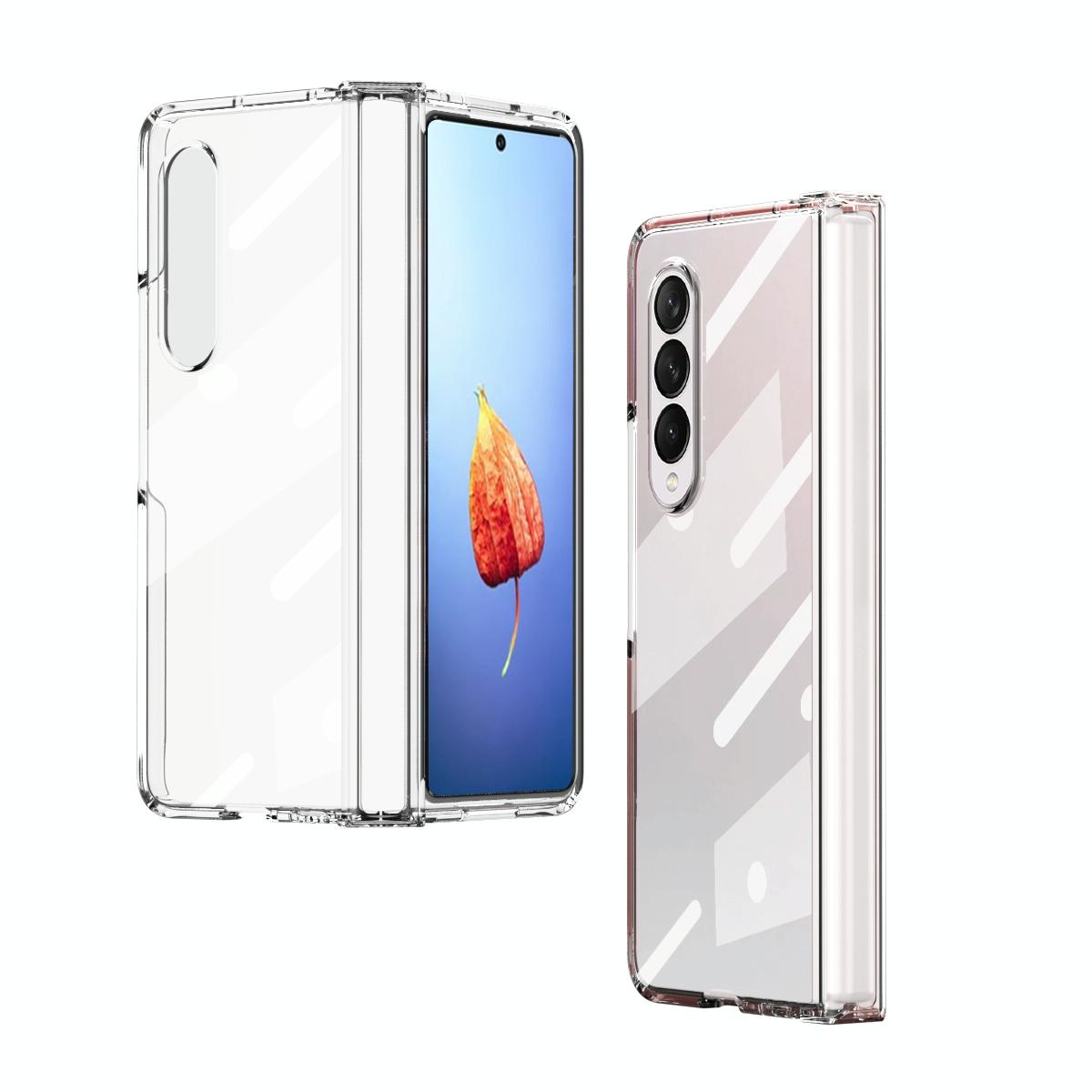 For Samsung Galaxy Z Fold4 5G Full Body Hinge Case Electroplated Transparent Cases Covers & Skins