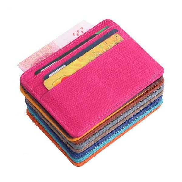Lizard Pattern Pu Leather Card Holder Compact Bank Set Orange Wallets