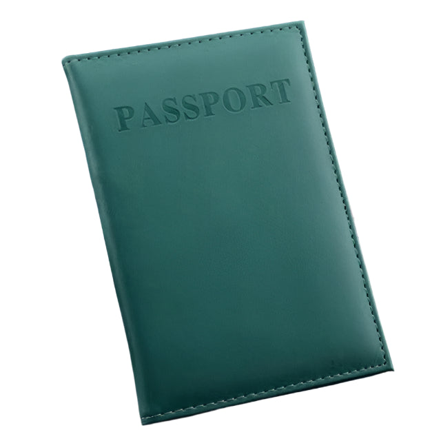 Travel Passport Cover Faux Leather Holder Deep Green Travel Wallets