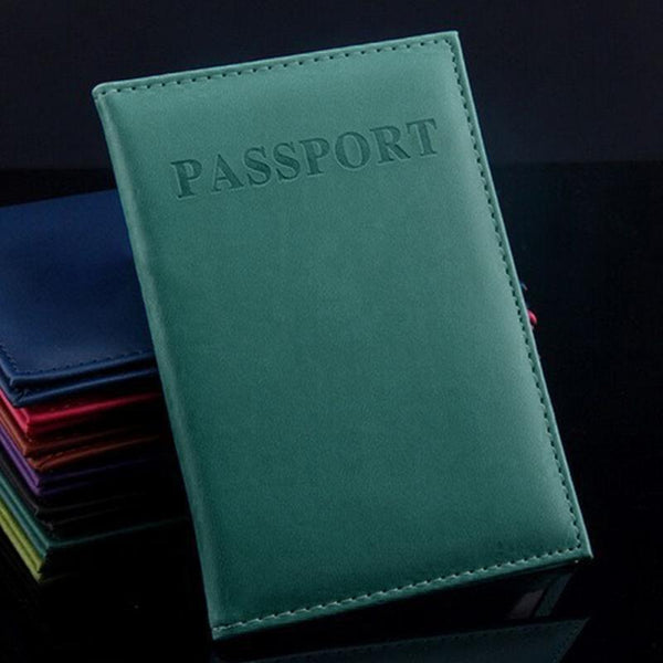 Travel Passport Cover Faux Leather Holder Deep Green Travel Wallets