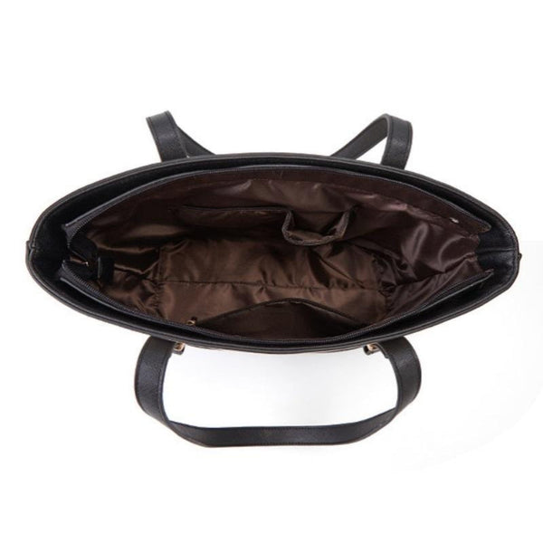 Large Capacity Fashion Handbag With Diagonal Design And Letter Detail Purple Black Women's Bags & Handbags