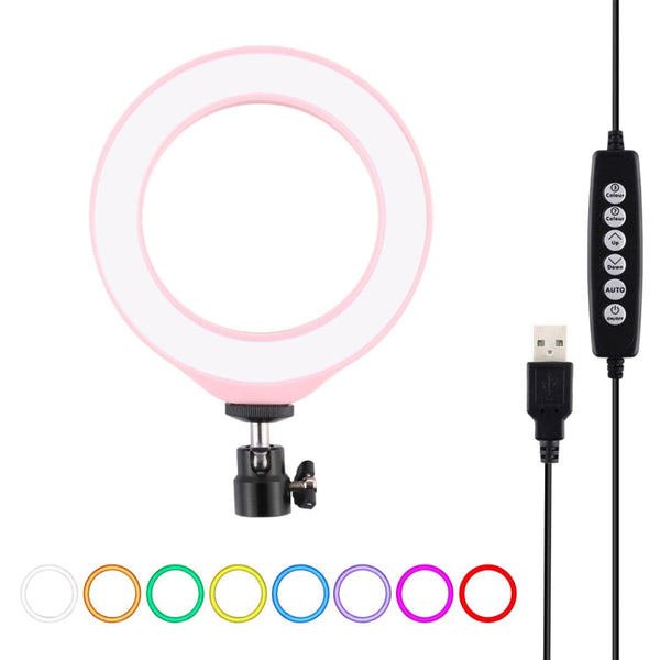 10 Mode Rgbw Led Ring Light With Tripod And Ball Head 4.7 Inch Curved Surface_Pink Other Lighting & Studio