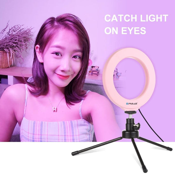 10 Mode Rgbw Led Ring Light With Tripod And Ball Head 4.7 Inch Curved Surface_Pink Other Lighting & Studio