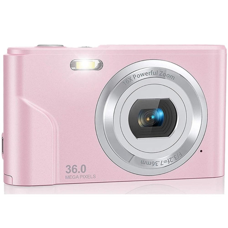 36Mp 2.7K Full Hd Digital Camera With 16X Zoom For Children 2.4 Inch Screen Pink Digital Cameras