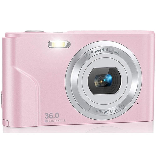 36Mp 2.7K Full Hd Digital Camera With 16X Zoom For Children 2.4 Inch Screen Pink Digital Cameras