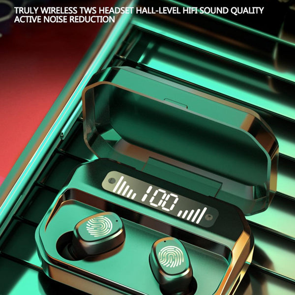 Wireless Bluetooth 5.0 With Touch Display & Charging Case Red Earbuds