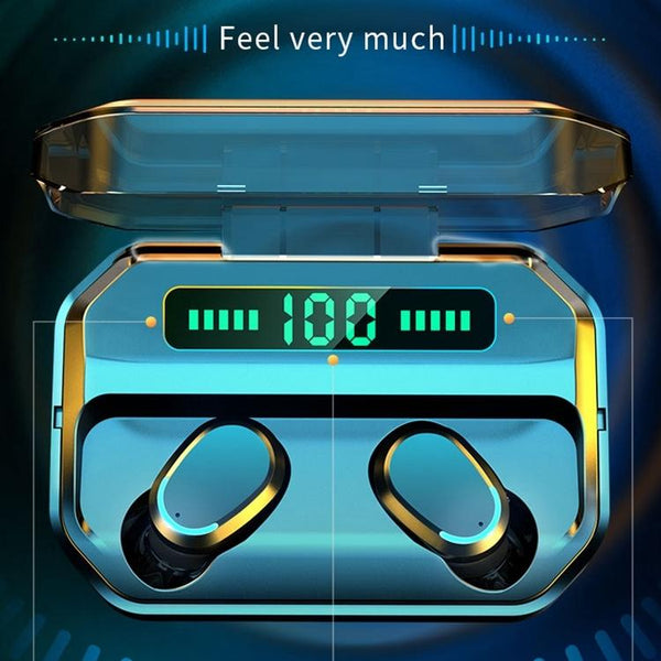 Wireless Bluetooth 5.0 With Touch Display & Charging Case Red Earbuds