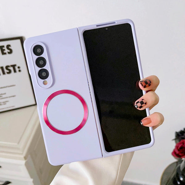 For Samsung Galaxy Z Fold4 5G Magnetic Skin Case Magsafe Pink Cases Covers & Skins