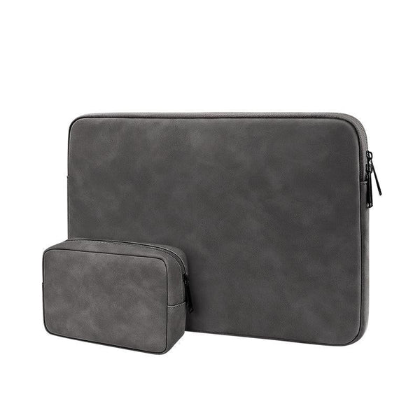Parallel Deals Lightweight Waterproof Lambskin Laptop Sleeve Fits 14.1 15.4 Inches Deep Gray With Bag Laptop Cases & Bags