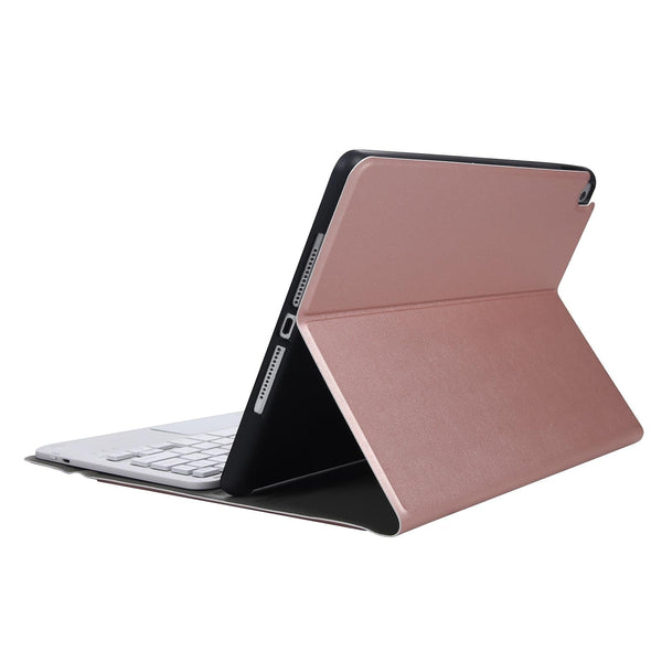 Bluetooth Keyboard Leather Case For Ipad Pro 10.5 With Touch Control Lambskin Texture Compatible 10.2 2021 & 2020 2019 / Air 3 Pink Keyboards