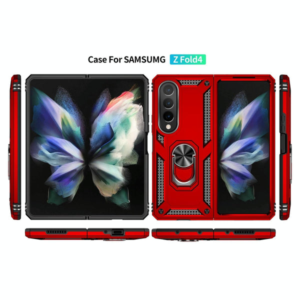 Tpu Pc Shockproof Phone Case For Samsung Galaxy Z Fold4 5G Red Other Mobile Accessories