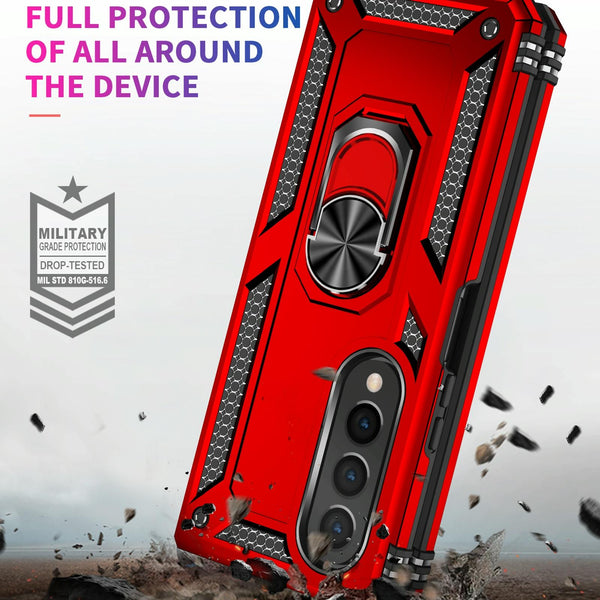 Tpu Pc Shockproof Phone Case For Samsung Galaxy Z Fold4 5G Red Other Mobile Accessories