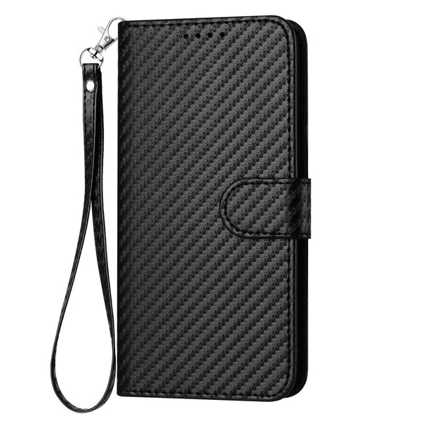 For Samsung Galaxy Z Fold4 5G Carbon Fiber Leather Phone Case With Lanyard Black Cases Covers & Skins