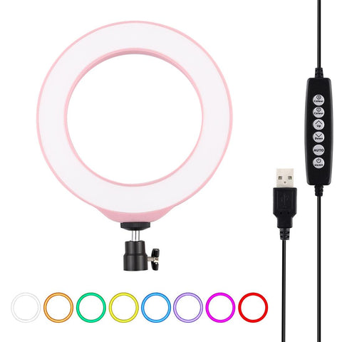 10 Mode Usb Led Ring Light With Tripod And Ball Head 6.2 Inch Diameter_Pink Other Lighting & Studio
