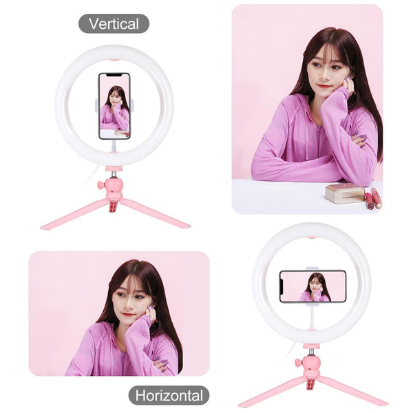 10.2 Led Ring Light With Tripod And Phone Clamp 3 Modes Dual Colour Temperature Dimmable Other Lighting & Studio