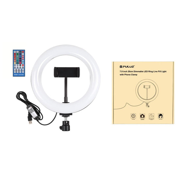 Black 7.9 Dual Colour Led Ring Light With Usb Dimmable For Vlogging And Photography Other Lighting & Studio