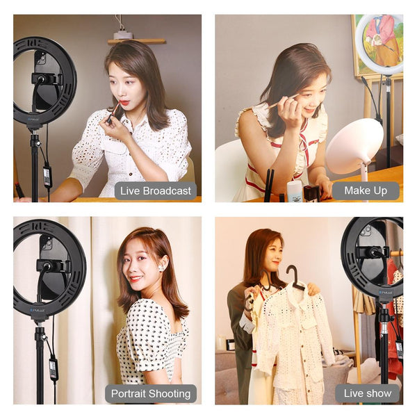 Black 7.9 Dual Colour Led Ring Light With Usb Dimmable For Vlogging And Photography Other Lighting & Studio