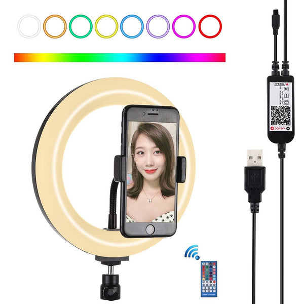 Black 7.9 Dual Colour Led Ring Light With Usb Dimmable For Vlogging And Photography Other Lighting & Studio