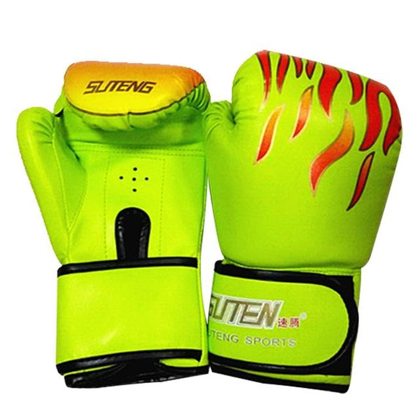 Adult Flame Pattern Pu Leather Boxing Gloves Pink Gloves Boxing