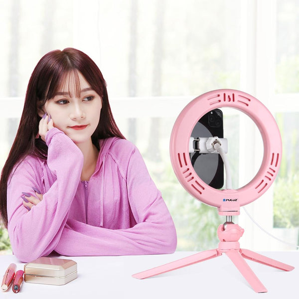 7.9 Led Ring Light With Tripod And Phone Clamp 3 Modes Dimmable Dual Colour Temperature Selfie Lights