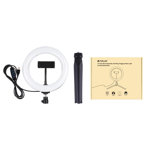7.9 Led Ring Light With Tripod And Phone Clamp 3 Modes Dimmable Dual Colour Temperature Selfie Lights