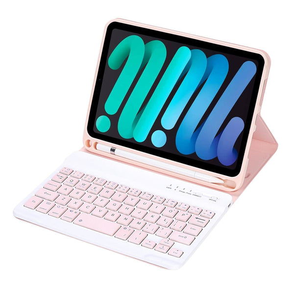 Ultra Thin Bluetooth Keyboard Tablet Case For Ipad Mini 6 With Stand And Pen Slot Candy Colour Pink Laptop Cases & Bags