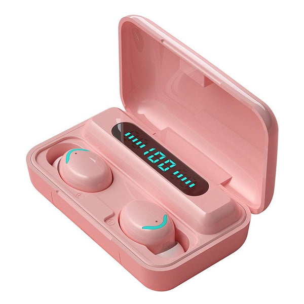 Macaron Series Bluetooth Earphones With Breathing Light & Noise Reduction Pink Earbuds